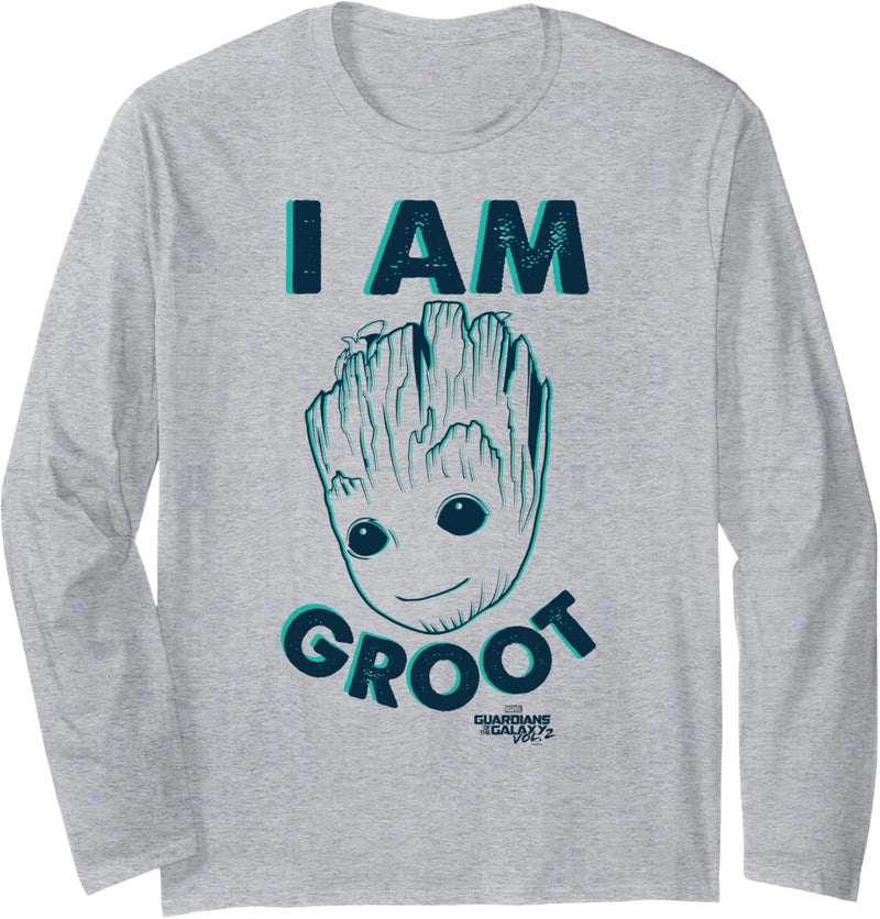 Marvel Guardians Of The Galaxy I Am Groot Simple Portrait Langarmshirt