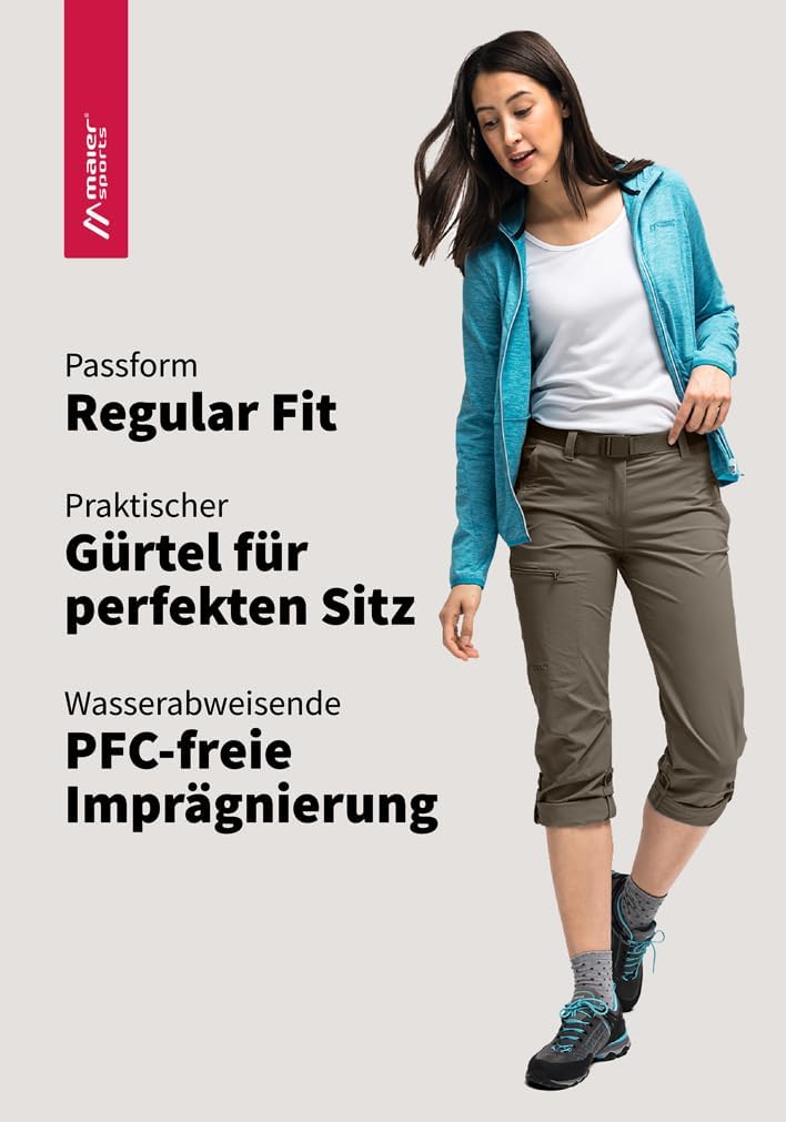 Maier Sports Damen Outdoorhose Lulaka, funktionale Wanderhose, atmungsaktive Trekking-Hose mit Rollu