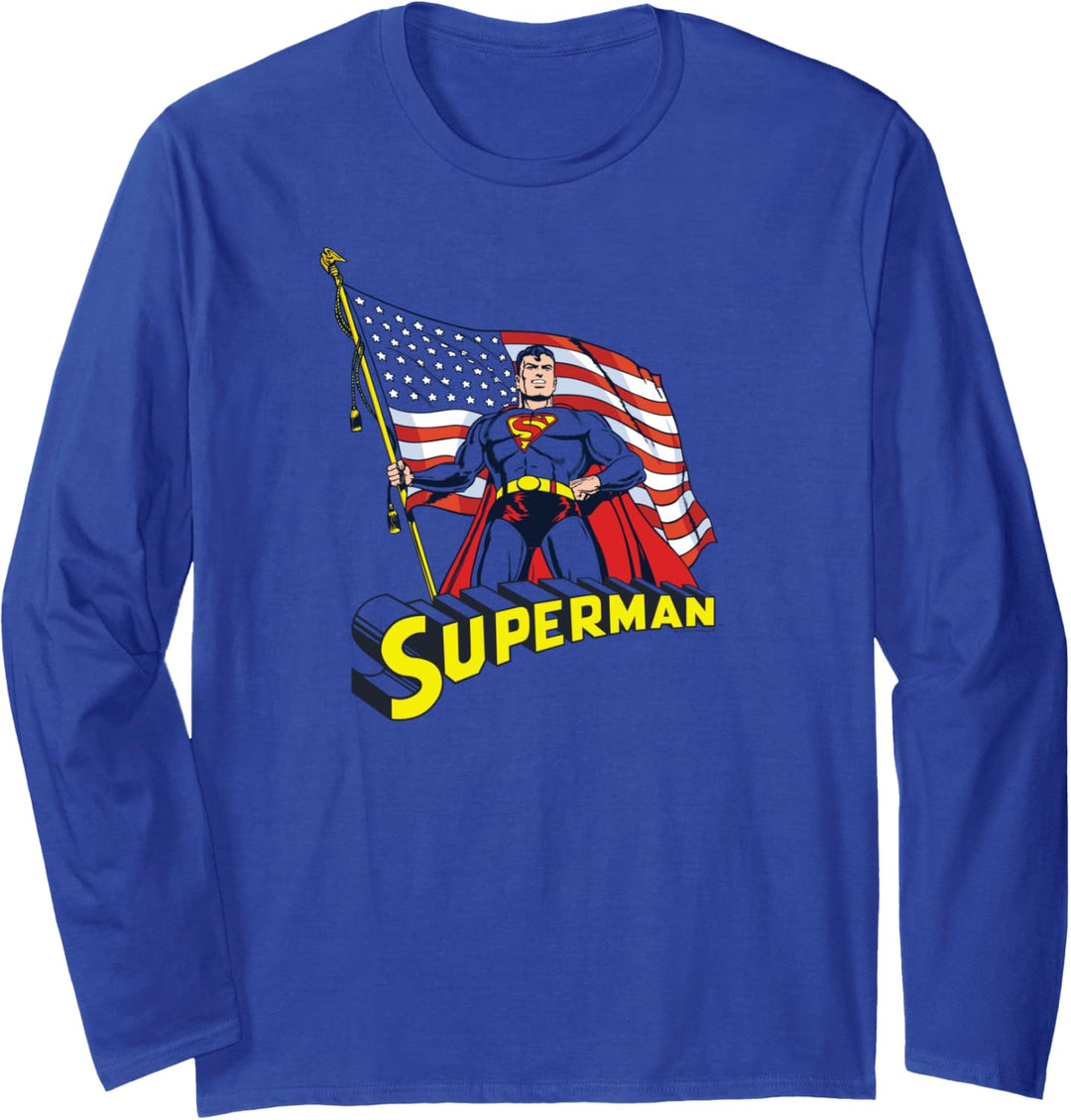 Superman American Flag Langarmshirt