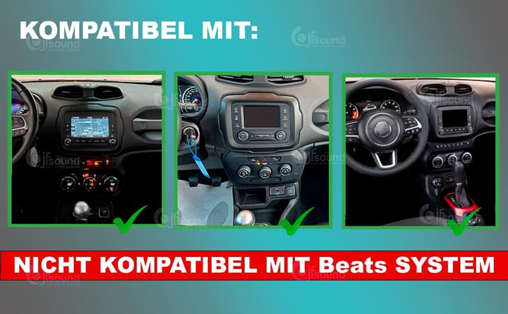 Personalisiertes Autoradio für Jeep Renegade Android GPS Bluetooth WiFi USB DAB+ Touchscreen 9" 8cor