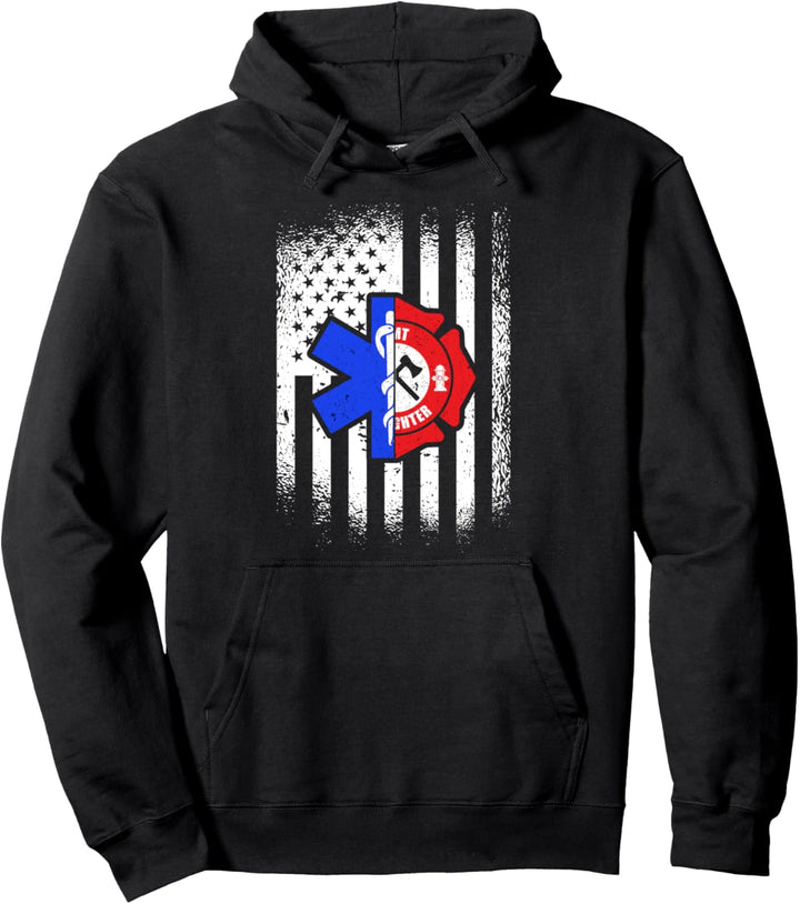 EMT Amerikanische Flagge First Responder Sanitäter Pullover Hoodie