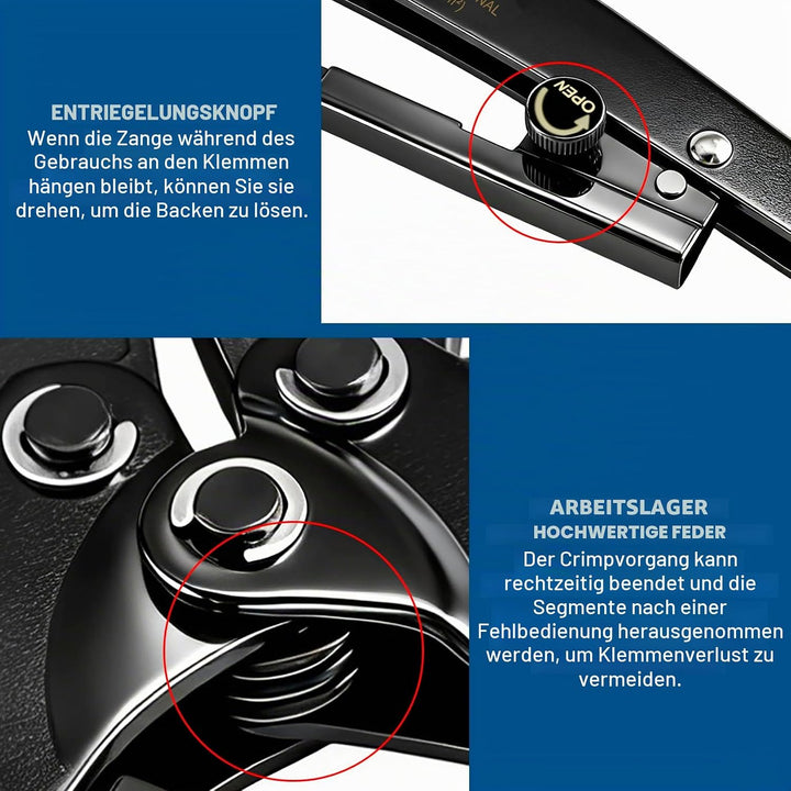 Heschen Crimpzange mit Ratsche HS-16 für nicht isolierte Klemmen von 1,5-16 mm² (15-5AWG) (Spitzenty