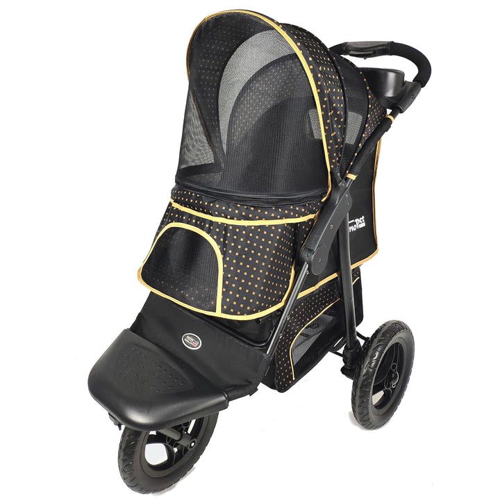 Innopet Adventure Hunde- &amp; Katzenbuggy Schwarz/Gelb - Geländegängiger Hundewagen für Hunde bis zu 30