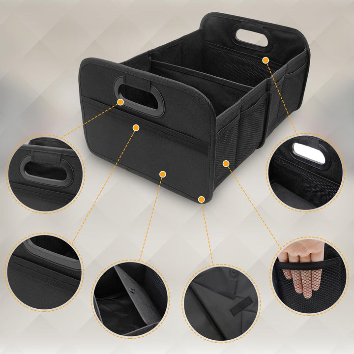 Auto Kofferraum Organizer, Kofferraumtasche, Zusammenklappbarer Auto Organizer Kofferraum mit Fächer