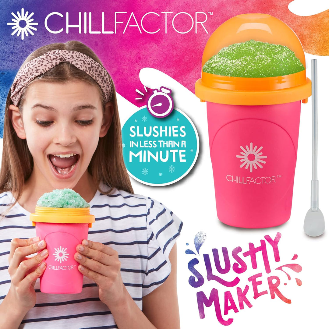 Slushy Maker Chillfactor Magic Freez | Slush Ice Becher mit Strohhalmlöffel | Eisbecher Alternative