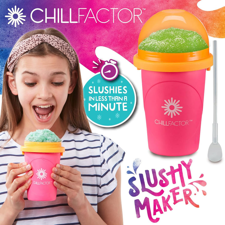 Slushy Maker Chillfactor Magic Freez | Slush Ice Becher mit Strohhalmlöffel | Eisbecher Alternative