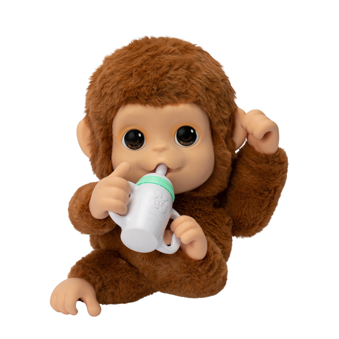 Little Live Pets My Baby Monkey Interaktiver Spielzeugaffe Mango kichert, frisst, nuckelt am Daumen,