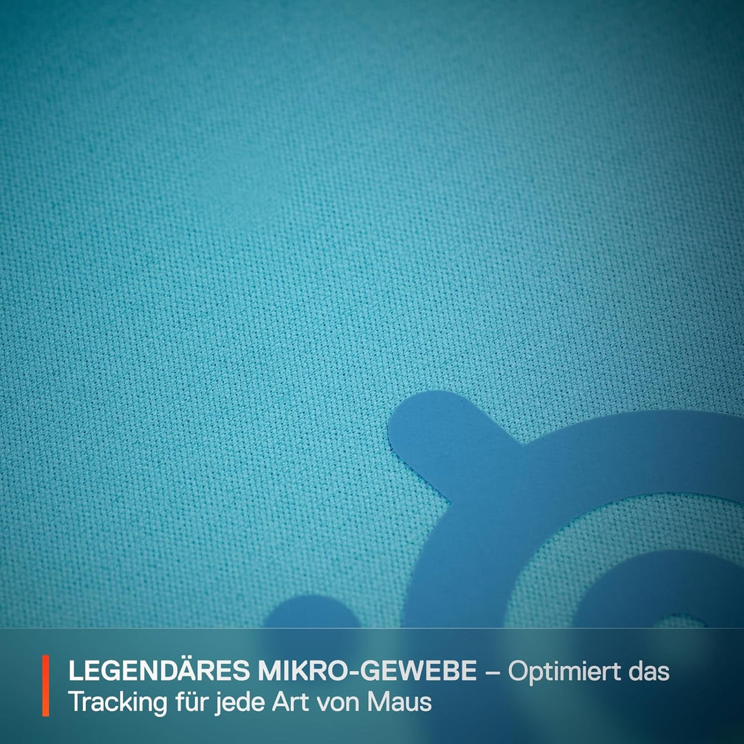 SteelSeries QcK Mauspad (Gross) – Aqua – Anti-Rutsch-Gummierung auf der Unterseite – Bestes Tracking