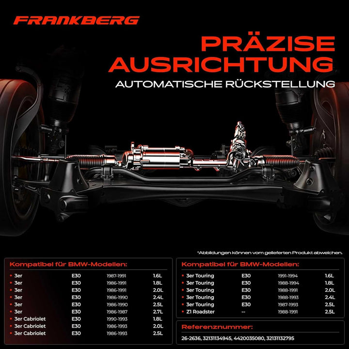 Frankberg Lenkgetriebe Servolenkgetriebe Hydraulisch für Linkslenker Kompatibel mit 3er E30 1.6L-2.7