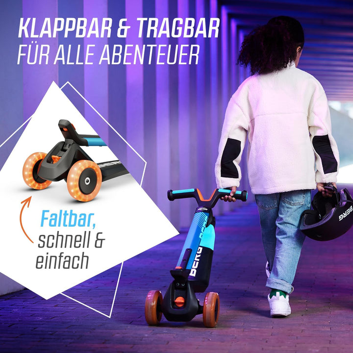 Kinderroller BERG Nexo, Kinderscooter ab 2 Jahre, Mit LED-Räder Zubehör, Mint Blau, Blau
