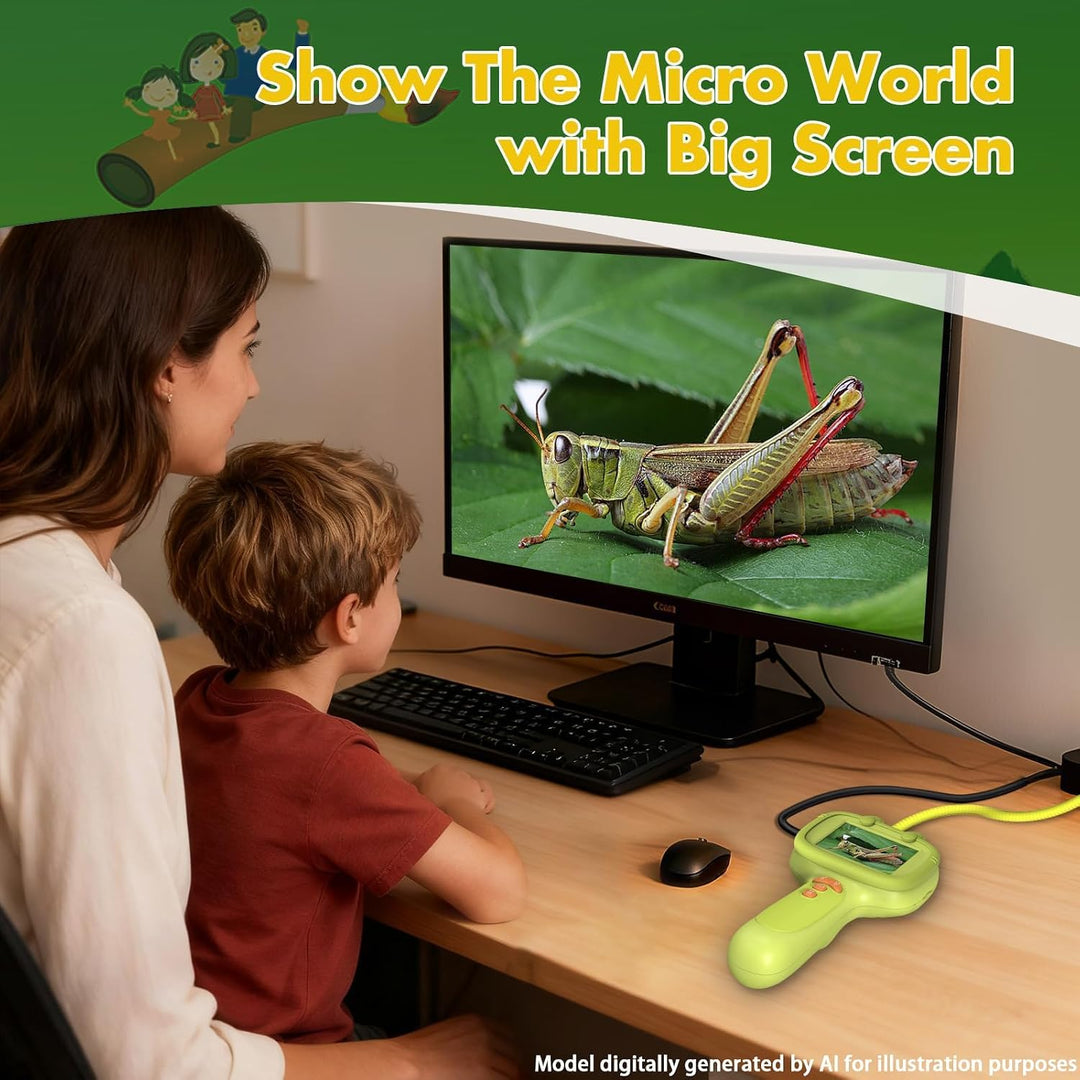 Daxiongmao Endoscope Camera for Children, 1080P Pädagogisches Wissenschafts-Erkundungsspielzeug Set,
