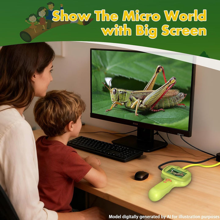 Daxiongmao Endoscope Camera for Children, 1080P Pädagogisches Wissenschafts-Erkundungsspielzeug Set,