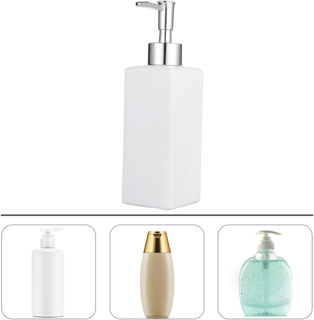 MAGICLULU Nachfüllbare Lotionflasche Praktischer Shampoo Spender aus Glas und Kunststoff 350ml mit P