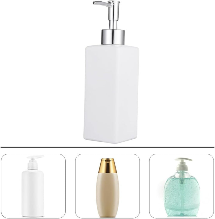 MAGICLULU Nachfüllbare Lotionflasche Praktischer Shampoo Spender aus Glas und Kunststoff 350ml mit P