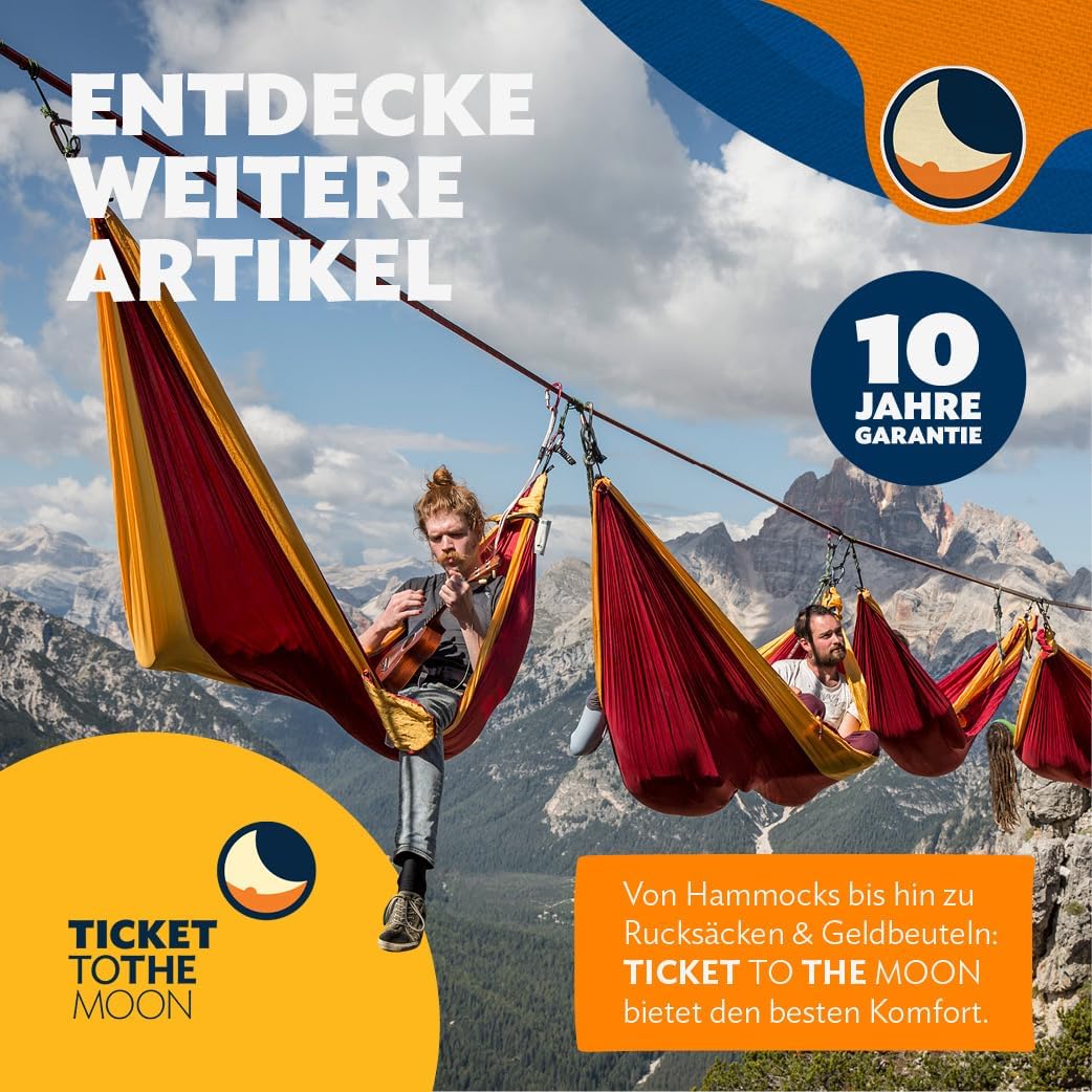 Ticket to the Moon Fallschirmhängematte King Size - Braun | Hängematte Outdoor mit 320 x 230 cm &amp; nu