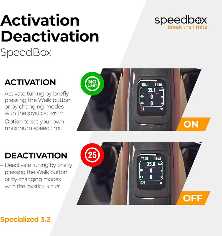 SpeedBox 3.2 für Specialized E-Bikes &amp; Motoren 3.1 (einschliesslich S-Works) – Tuning-Chip, einstell
