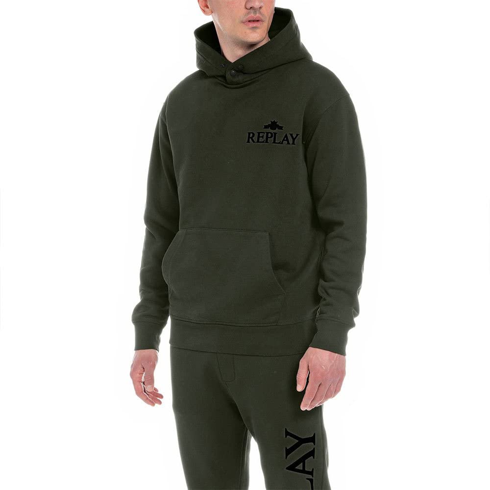 Replay Herren Hoodie mit Kapuze M Army Green 238, M Army Green 238