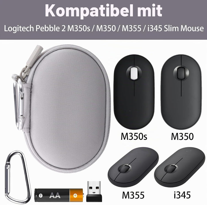 co2CREA Case Harte Reiseschutzhülle Etui Tasche für Logitech Pebble Mouse 2 M350s /M350 Pebble/Logit