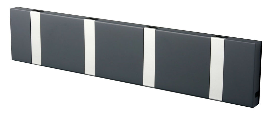 LoCa Garderobe Knax 4 anthrazit (Haken klappbar Alu) Garderoben-Leiste Kleiderhaken Flur modern Gard