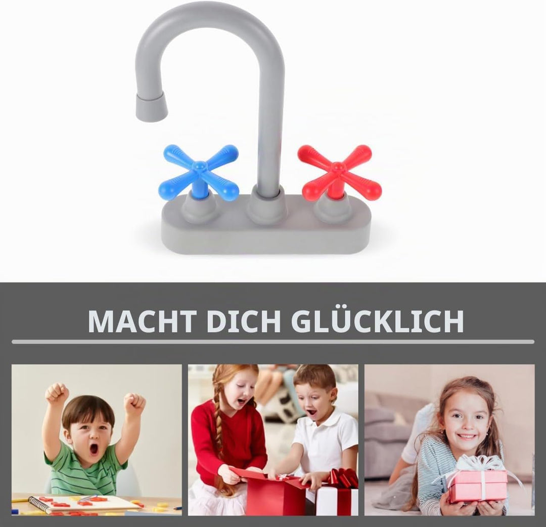 Toddmomy Rollenspiel-Küchenwasserhahn Spielzeug Mit Spiel-Spülbeckenaufsatz – Tragbares Küchenspielz