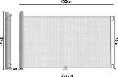 LZQ Türschutzgitter Treppenschutzgitter Roll für Babys und Haustiere, 0-300cm, 87 cm Hoch Baby Abspe