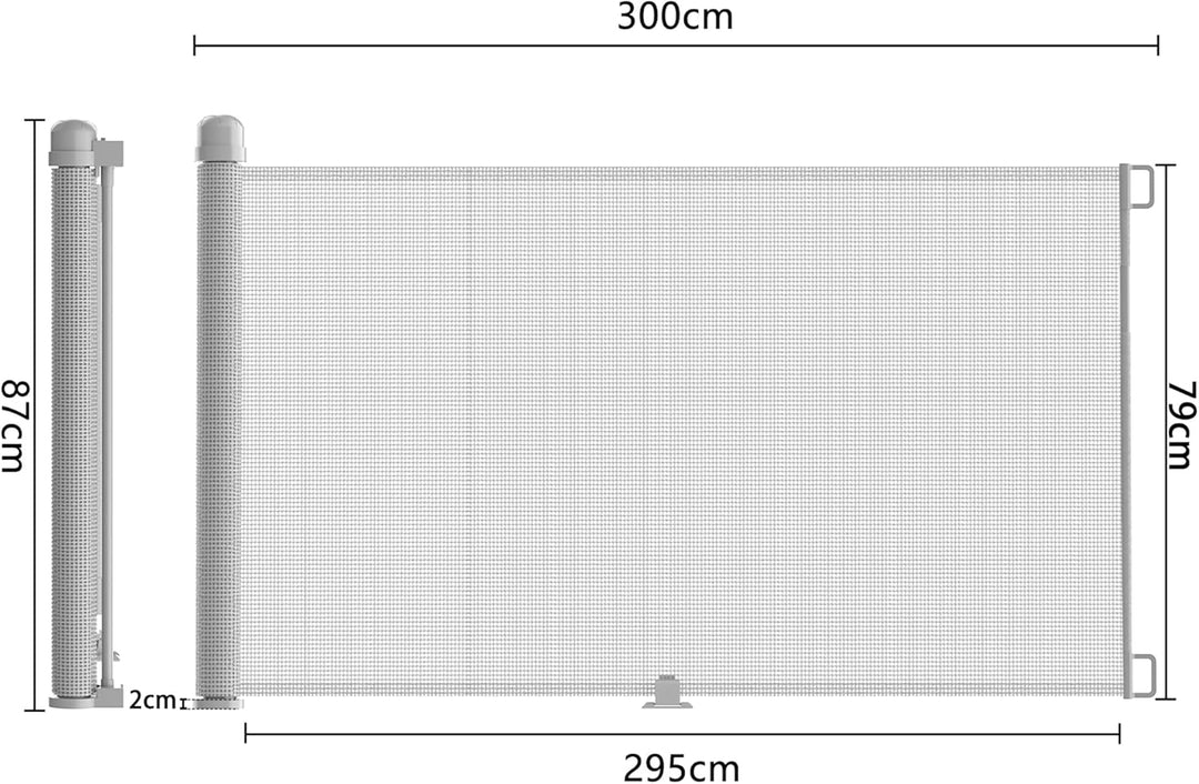 Froadp PVC Türschutzgitter, Ausziehbar Baby Treppengitter für Kinder und Haustiere, Einziehbares Tre