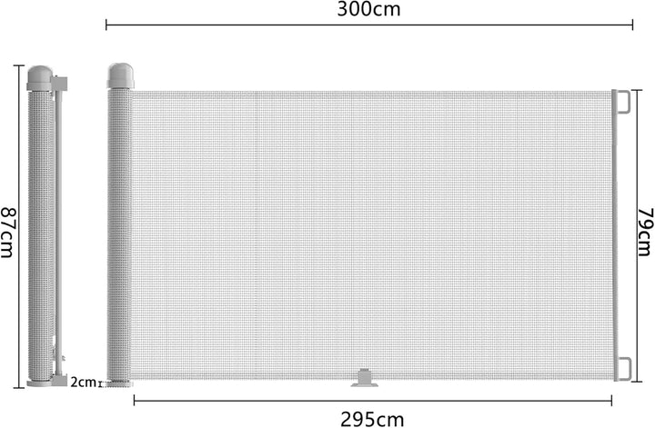 Froadp PVC Türschutzgitter, Ausziehbar Baby Treppengitter für Kinder und Haustiere, Einziehbares Tre