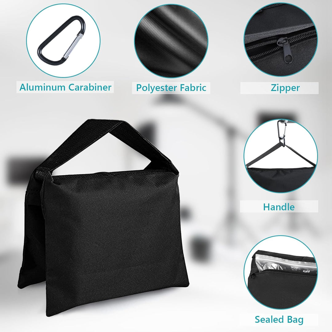 ABCCANOPY Sandsack Satteltasche Fotografie Gewicht Taschen für Video Ständer, 4 Packungen (schwarz),