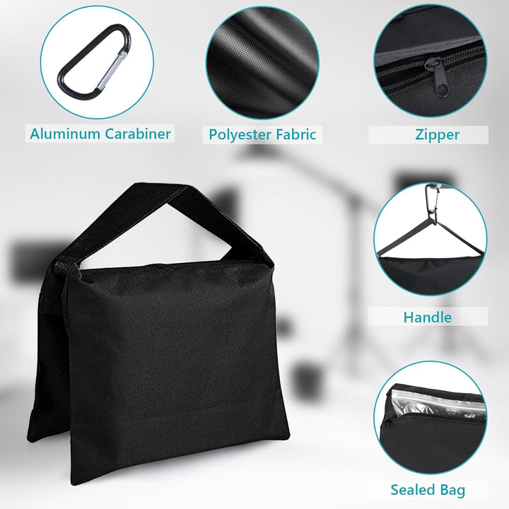 ABCCANOPY Sandsack Satteltasche Fotografie Gewicht Taschen für Video Ständer, 4 Packungen (schwarz),