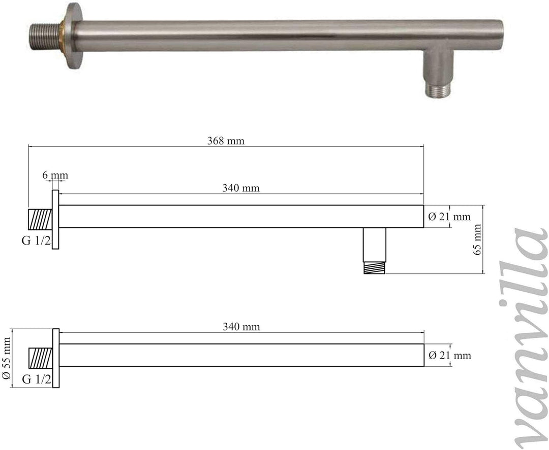 vanvilla Duschsystem mit Unterputz Duscharmatur von Grohe SmartControl Supersteel 2-Wege und vanvill