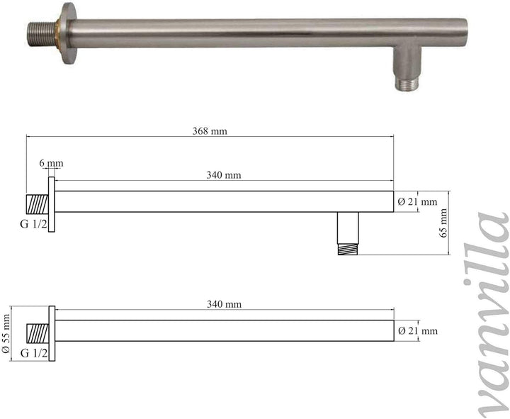 vanvilla Duschsystem mit Unterputz Duscharmatur von Grohe SmartControl Supersteel 2-Wege und vanvill