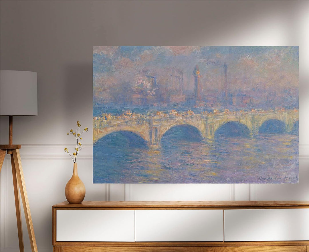 Waterloo Bridge in London von Claude Monet Leinwandbilder, gerahmt, 86 x 61 cm