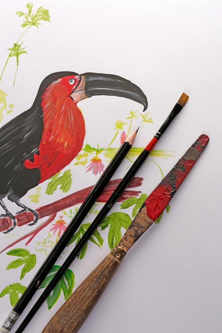 Clairefontaine 975435C - Skizzenbuch mit Fadenbindung, 64 Blatt Zeichenpapier PaintOn weiss 19x19 cm