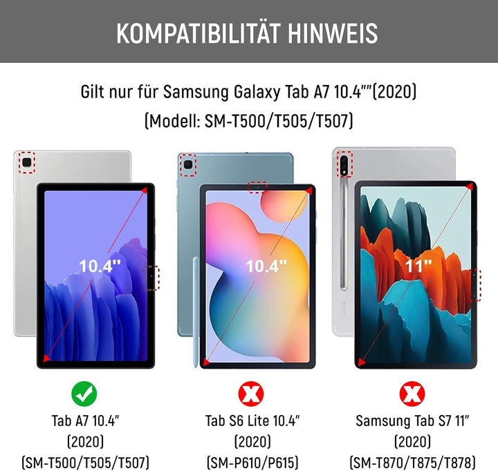 Lielax Tastatur Hülle für Samsung Galaxy Tab A7 10.4 Zoll 2022/2020(QWERTZ Layout), Magnetisch Abneh