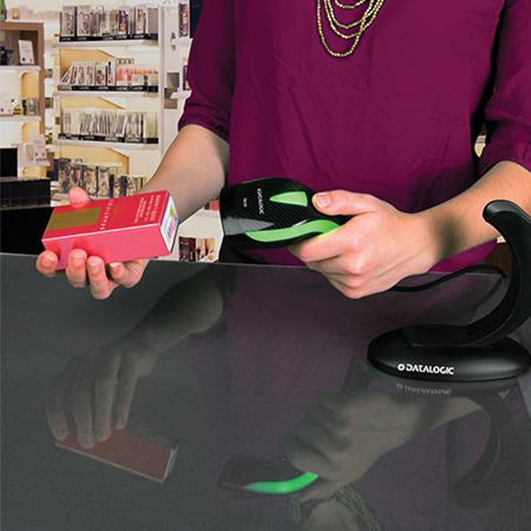 Datalogic ADC HD3130-BKK1B Heron HD3130,1D Scanner, USB KIT, Stand, Black Heron HD3130 1D SCNR USB K
