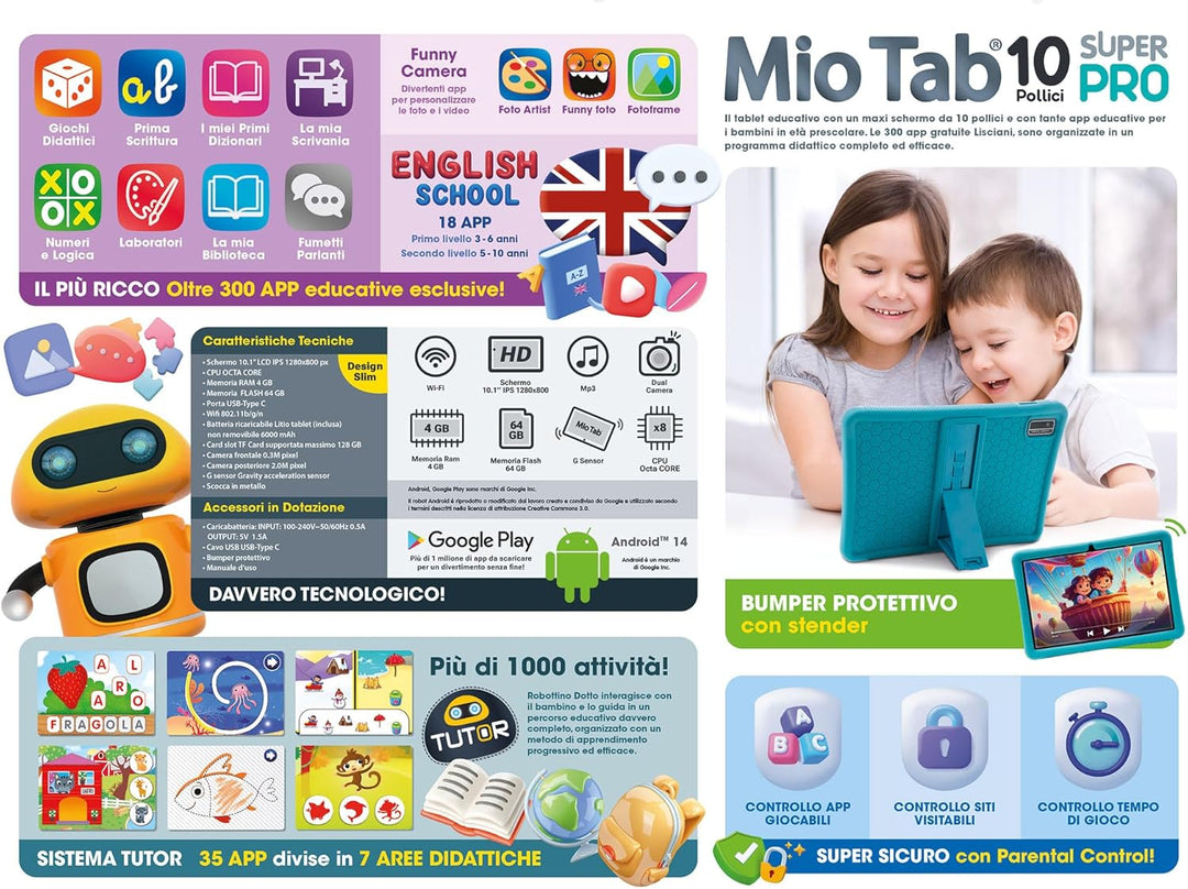 Liscianigiochi Hi Tech Lernspiel Mio Tab 10 Super Pro