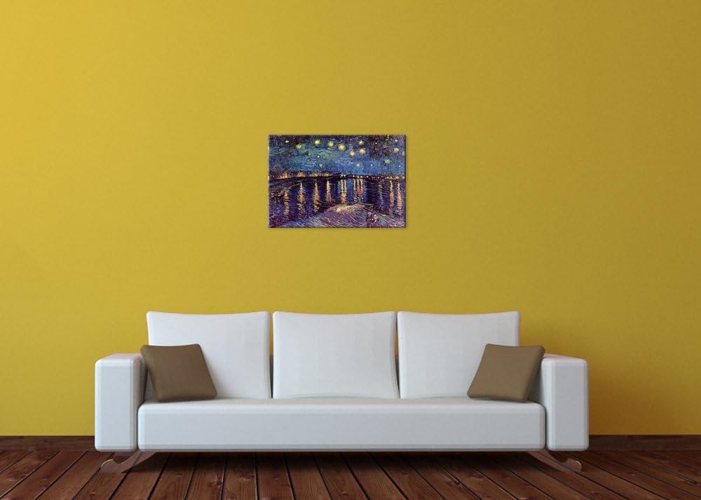 Bilderdepot24 Bild auf Leinwand | Vincent van Gogh Sternennacht über der Rhône in 70x50 cm als Wandb