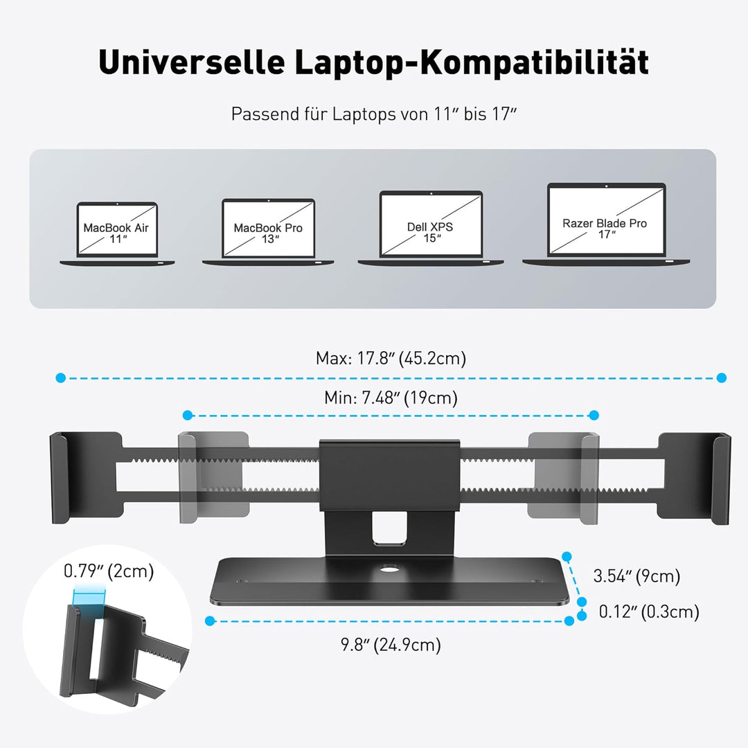 AboveTEK Laptop-Schliessstation, Aluminium-MacBook-Sicherheitsschloss mit sicherem Kupferzylinder, k