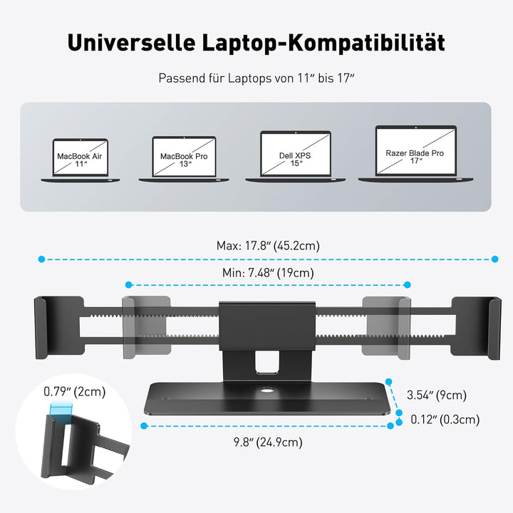 AboveTEK Laptop-Schliessstation, Aluminium-MacBook-Sicherheitsschloss mit sicherem Kupferzylinder, k