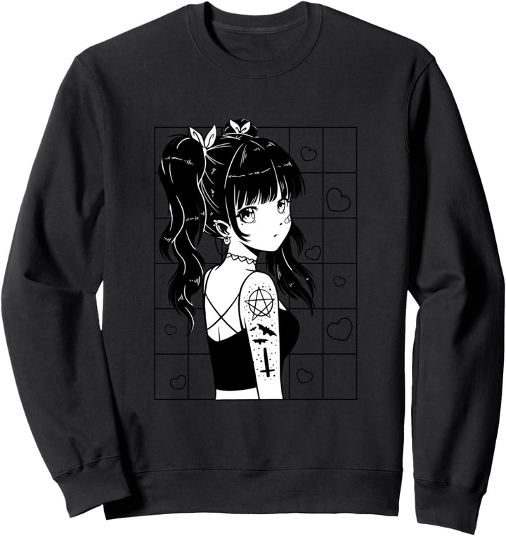 Anime Gothic Girl, Goth Mädchen Sweatshirt