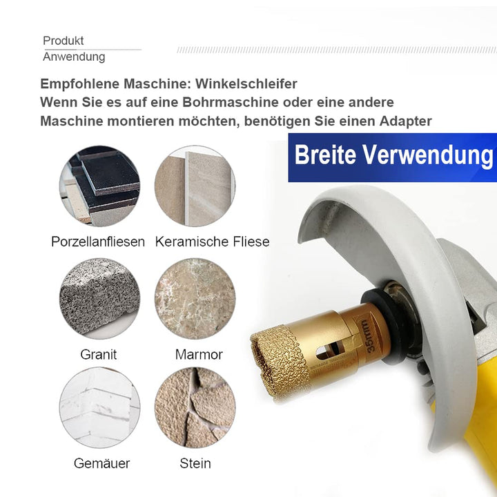 SHDIATOOL Diamant-bohrkrone Durchmesser 68mm Diamanthöhe 15MM für Porzellan Fliese Granit Marmor Tro