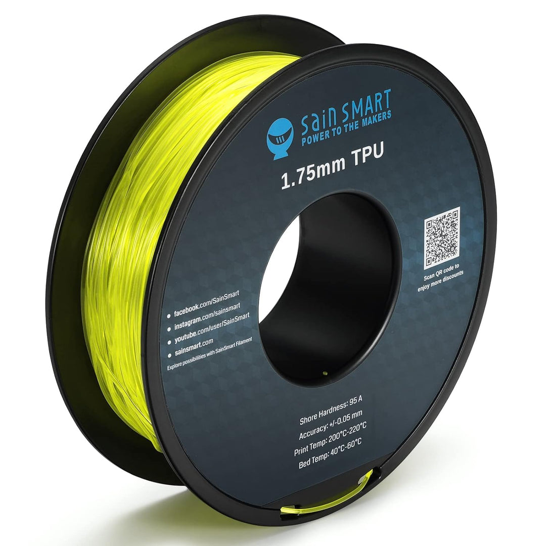 SainSmart TPU 3D-Drucker Filament, 1,75 mm, 0,8 kg, Gelb, gelb
