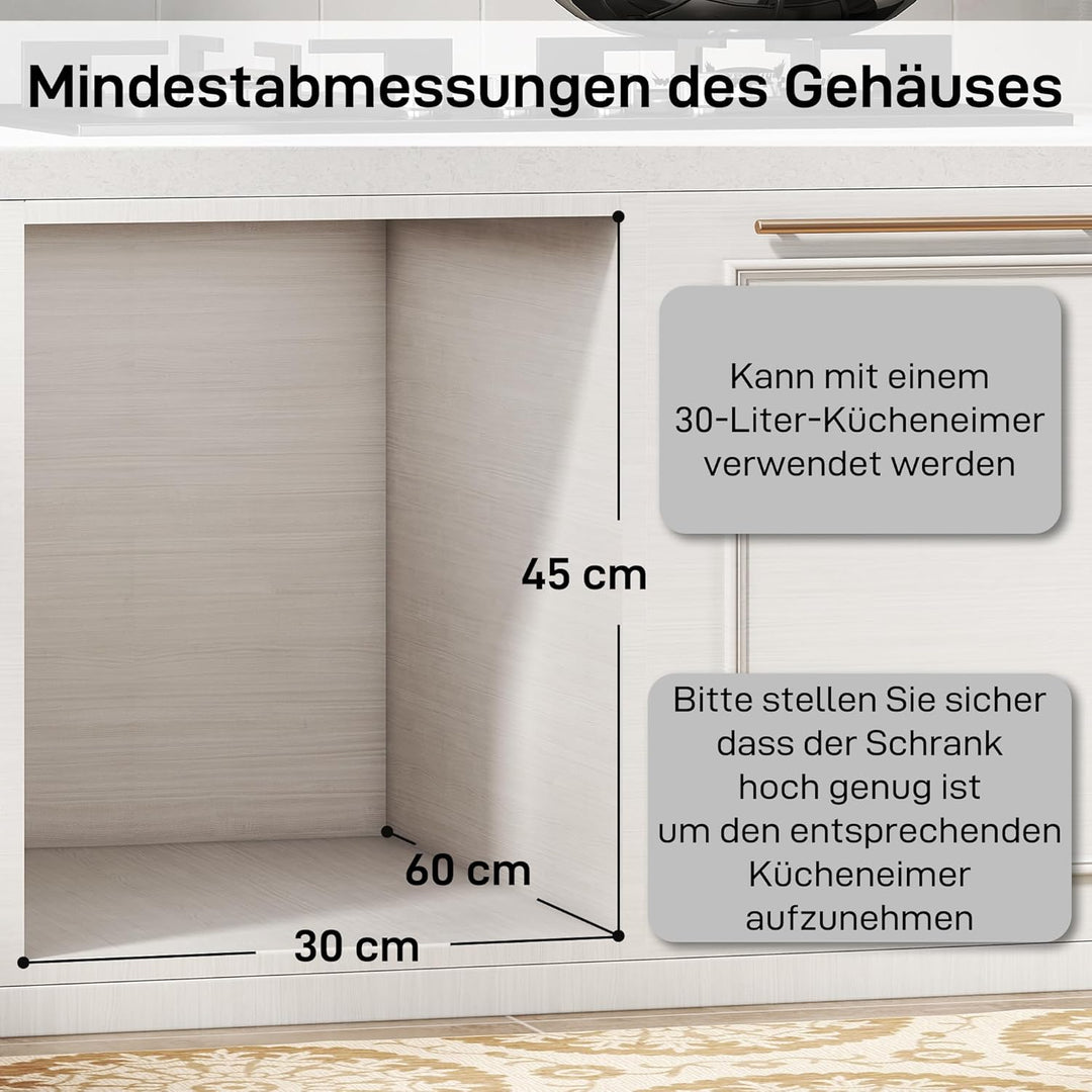 HOMCOM Abfallsammler 20L+10L Ausziehbar Einbaumülleimer Unterschrank Abfalleimer Mülleimer für Schrä