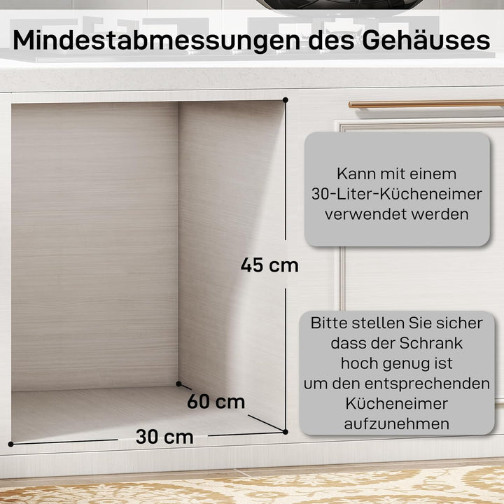HOMCOM Abfallsammler 20L+10L Ausziehbar Einbaumülleimer Unterschrank Abfalleimer Mülleimer für Schrä