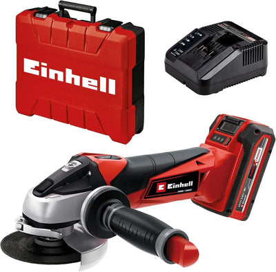 Einhell Akku-Winkelschleifer TE-AG 18/115 Li Kit (1x3,0Ah) Power X-Change (Li-Ion, 18 V, 8.500 U/Min