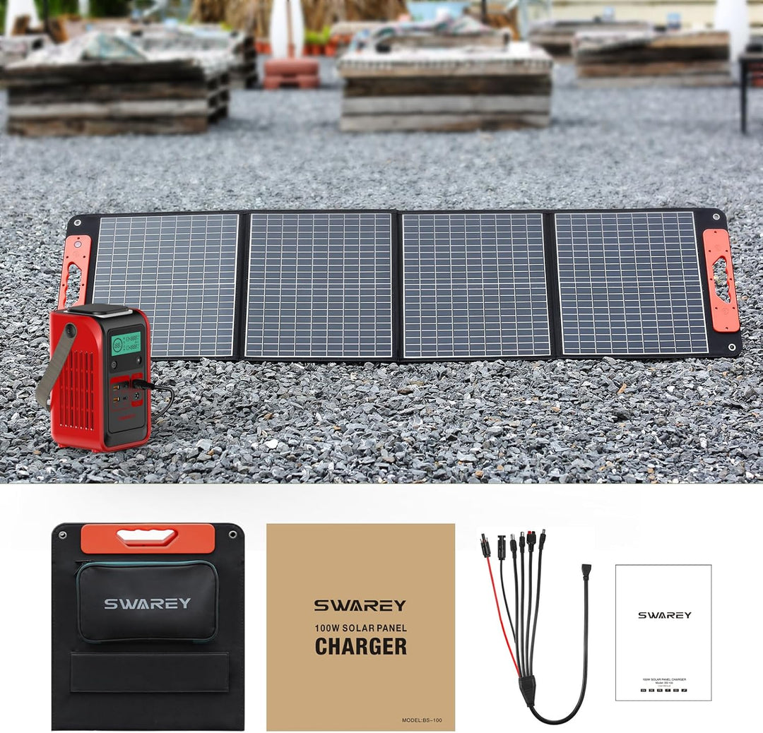 100W Faltbarer Solarpanel, Tragbares Monokristalliner Solarmodul mit Schnellladefunktion USB-C PD 60