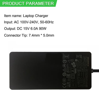 XITAIAN 90W 15V 6A 1749 7.4 * 5.0mm Adapter Netzteil Ladegerät Ladekabel Ersatz für Microsoft Surfac