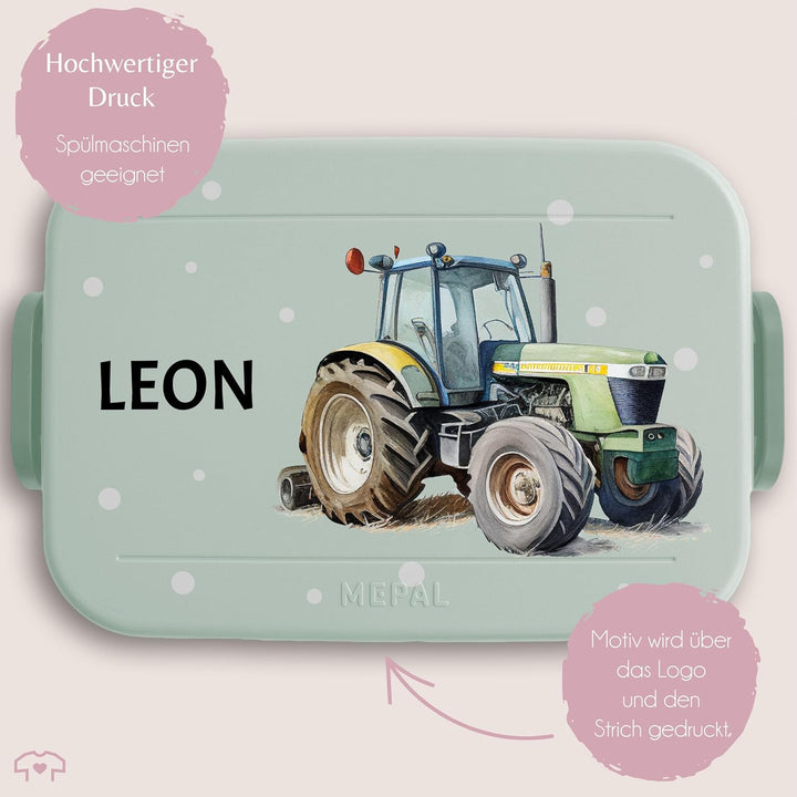 Bento Box Midi Lunchbox für Mepal Bentobox - Trecker Traktor Kinder Schlepper Bulldog - 900 ml - Sag