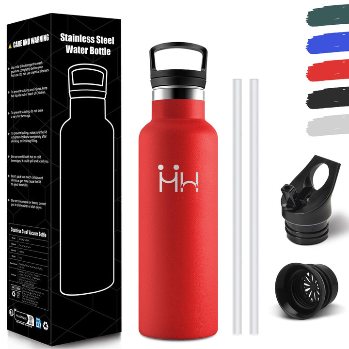 HoneyHolly Trinkflasche Edelstahl 500ML, BPA-Frei, Trinkflasche Kinder, Auslaufsichere Isolierflasch