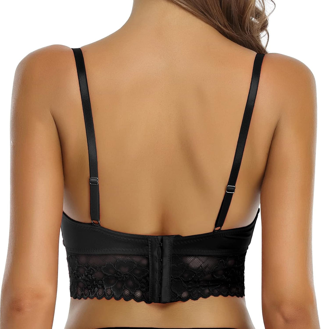SHEKINI BH Damen mit Bügel Push Up BH mit Blumen Spitzen Schalen Bügel-BH T-Shirt Nahtloser BHS Sexy